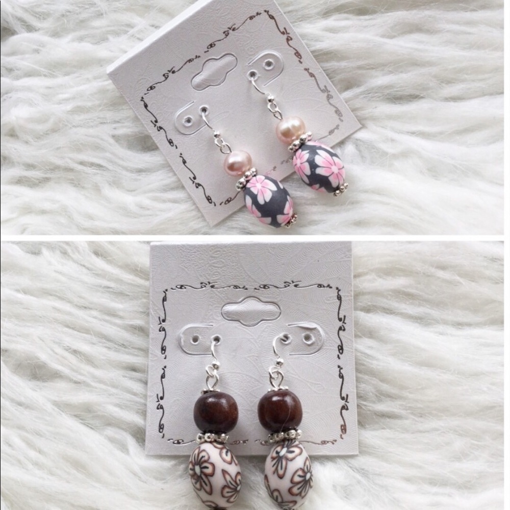 Polymer Clay Bundle of Earrings 4 pieces - Picture 3 of 8